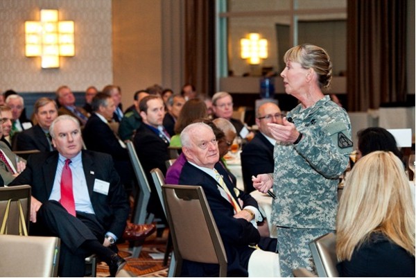 Gen. Price addresses chapter members in October.